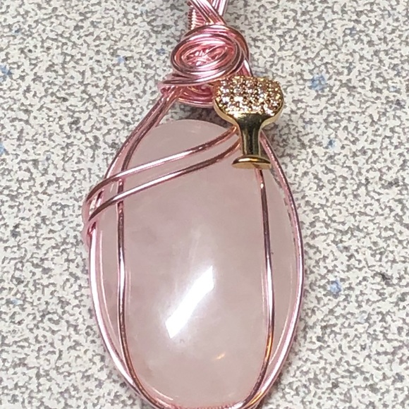 🌹genuine Rose Quartz pendant- New Year’s Eve-celebration necklace - Picture 8 of 11